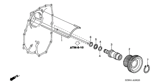 TRANSMISSION - AUTOMATIC/AT IDLE SHAFT (L4) for 2006 Honda ACCORD COUPE #1