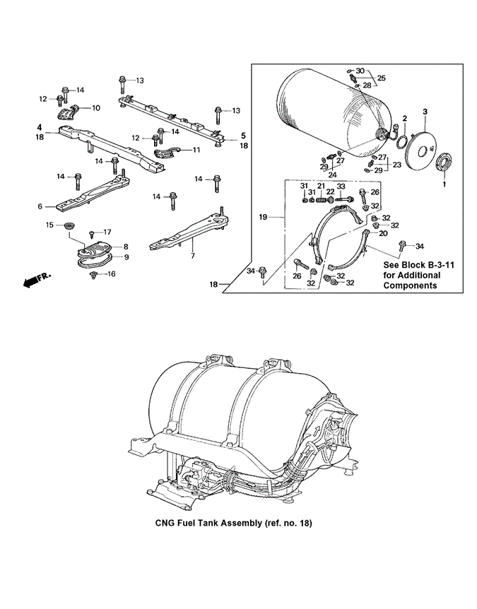 Electrical/Exhaust/Heater/Fuel/Fuel Tank (CNG) for 2000 Honda CIVIC SEDAN #1