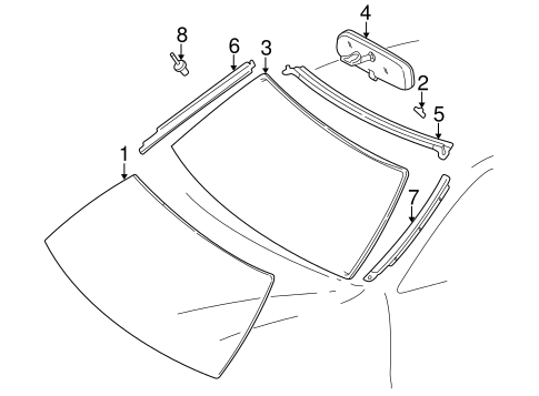 BODY/REVEAL MOLDINGS for 1998 Toyota Camry #1