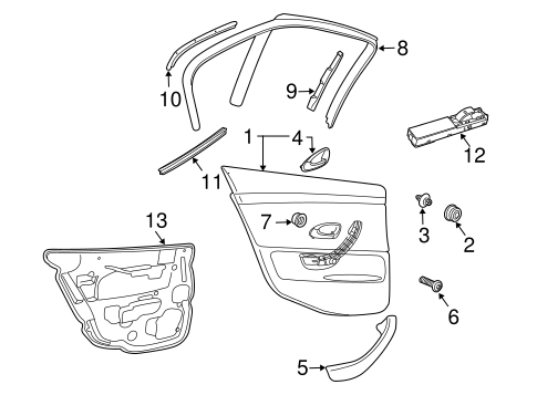 9-3 INTERIOR TRIM - REAR DOOR