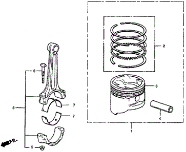 Piston - Connecting Rod for 1984 Honda Prelude #0