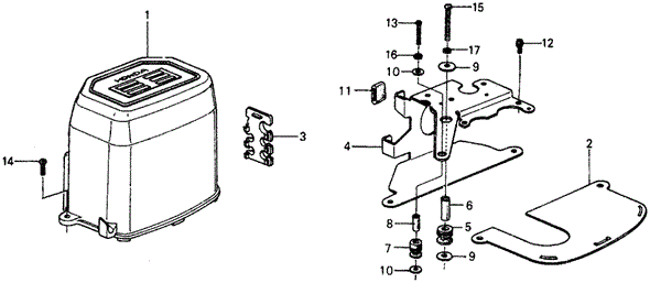 ENGINE/CONTROL BOX ('76) for 1976 Honda CIVIC COUPE #1