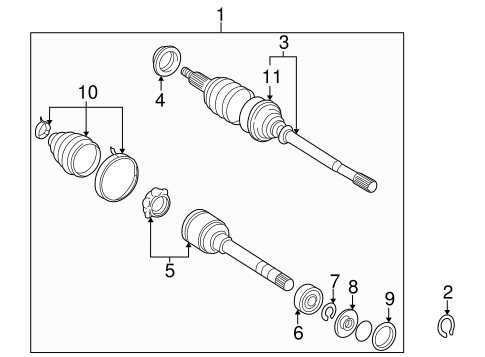 FRONT SUSPENSION/DRIVE AXLES for 2001 Toyota Camry #1