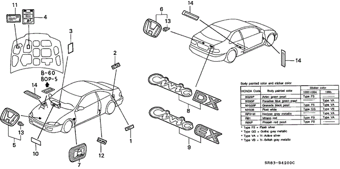 INTERIOR / BUMPER/EMBLEMS for 1993 Honda CIVIC COUPE #1