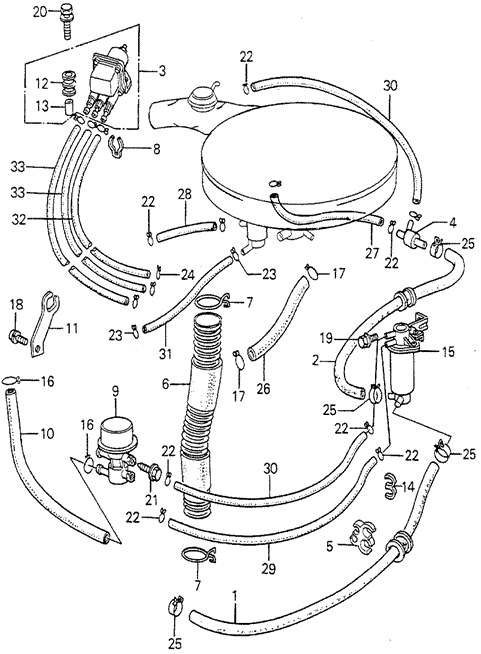 ELECTRICAL / EXHAUST / HEATER / FUEL/AIR CLEANER TUBING (1) for 1979 Honda ACCORD HATCHBACK #1