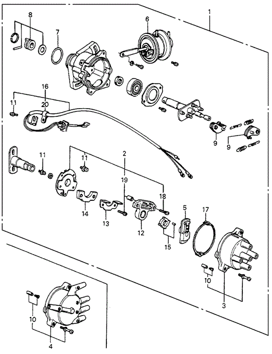 ENGINE/DISTRIBUTOR (HITACHI) for 1985 Honda ACCORD HATCHBACK #1