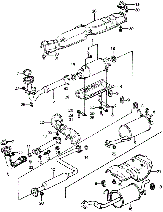 ELECTRICAL / EXHAUST / HEATER / FUEL/EXHAUST SYSTEM (2) for 1982 Honda CIVIC HATCHBACK #1