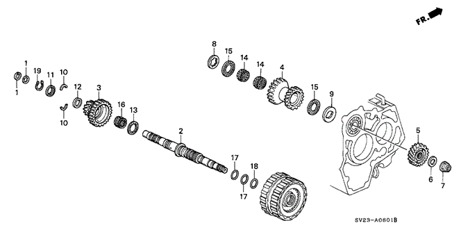 TRANSMISSION - AUTOMATIC/AT SECONDARY SHAFT for 1997 Honda ACCORD COUPE #1