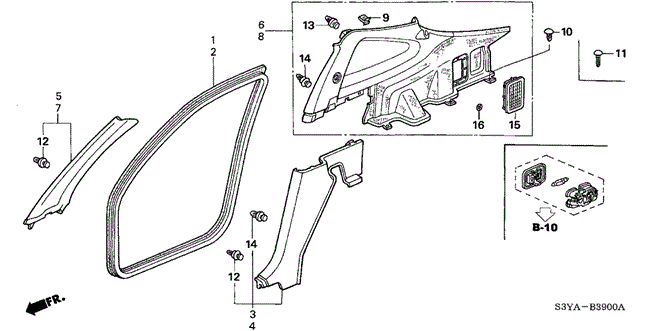 INTERIOR / BUMPER/PILLAR GARNISH for 2005 Honda INSIGHT #1