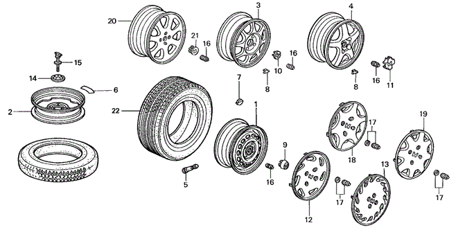 Chassis/Wheel Disk (1) for 2000 Honda CIVIC COUPE #1
