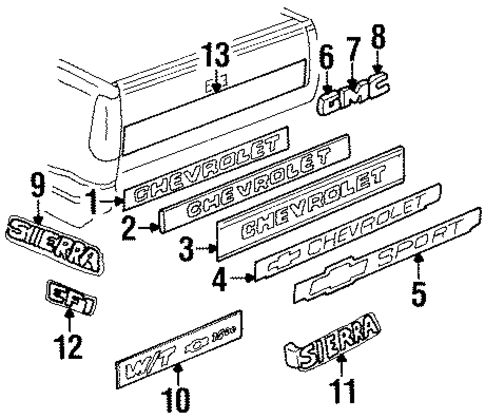 C2500 Pickup EXTERIOR TRIM - PICK UP BOX 5