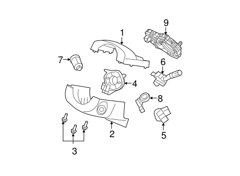 Steering/Shroud, Switches & Levers for 2010 Ford Edge #1