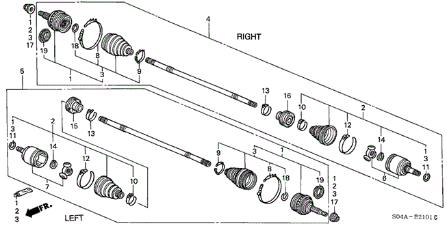CHASSIS/DRIVESHAFT (2) for 1999 Honda CIVIC SEDAN #1