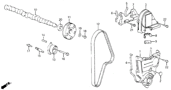 ENGINE/CAMSHAFT - TIMING BELT for 1991 Honda CIVIC SEDAN #1