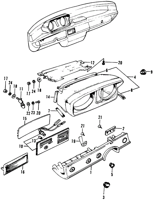 INTERIOR / BUMPER/INSTRUMENT PANEL for 1975 Honda CIVIC 1200 HATCHBACK #1
