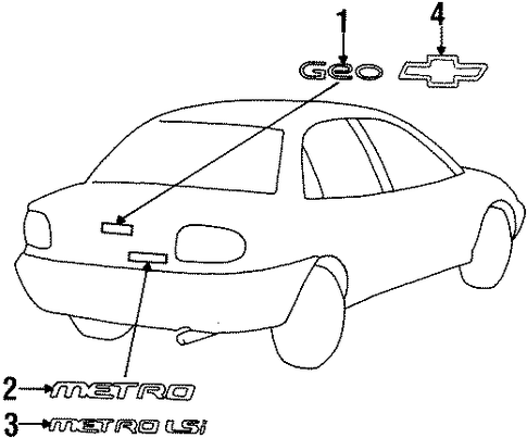 Metro EXTERIOR TRIM - TRUNK
