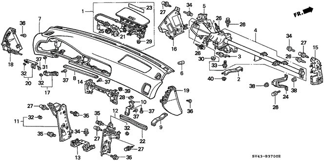 INTERIOR / BUMPER/INSTRUMENT PANEL for 1995 Honda ACCORD SEDAN #1
