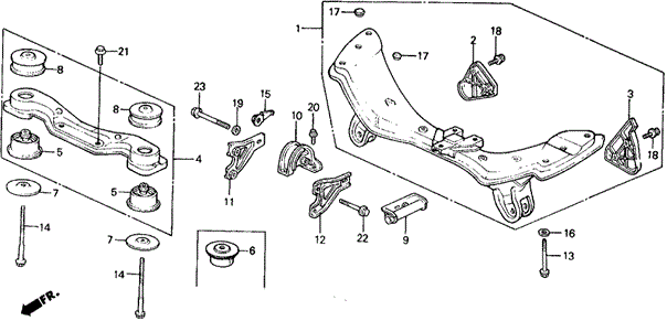 CHASSIS/REAR AXLE 4WD for 1990 Honda CIVIC 5-DOOR #1