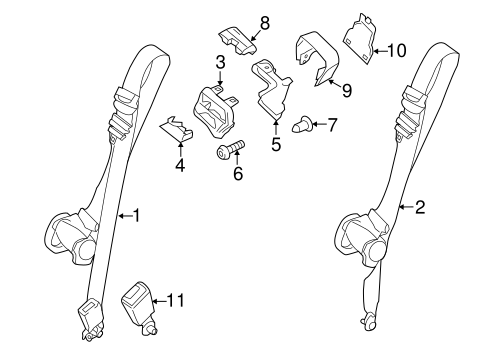 Electrical/Second Row Seat Belts for 2015 Ford Transit-350 HD #2