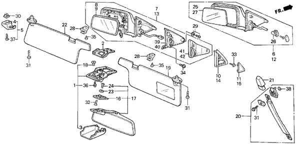 Interior Accessories - Door Mirror for 1991 Honda Prelude #0