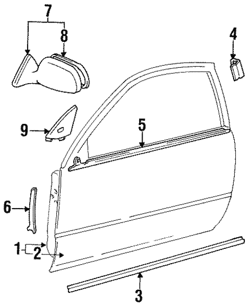 Outside Mirrors for 1995 Toyota Paseo #0