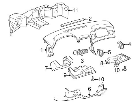 Body/Instrument Panel for 2000 Chevrolet Corvette #2