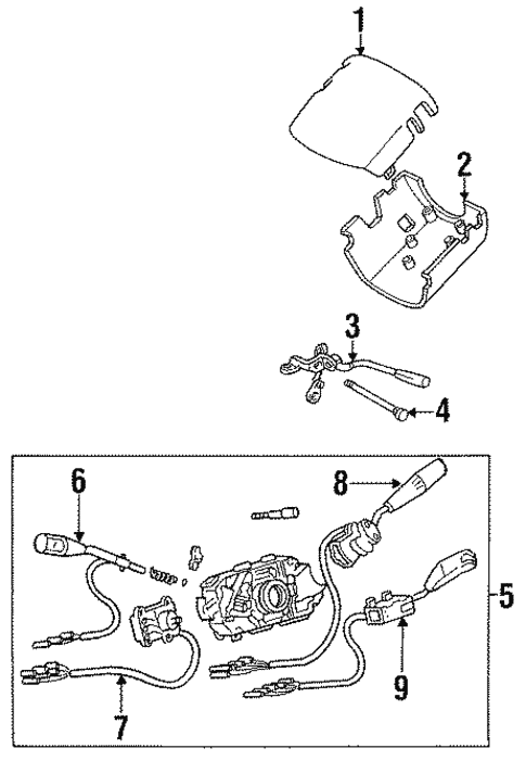 Steering/Shroud, Switches & Levers for 1995 Toyota Previa #1