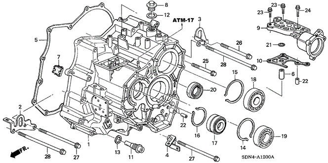 TRANSMISSION - AUTOMATIC/AT TRANSMISSION CASE (V6) for 2003 Honda ACCORD COUPE #1