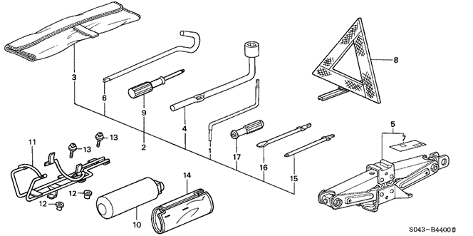 INTERIOR / BUMPER/TOOLS - JACK for 1997 Honda CIVIC SEDAN #1