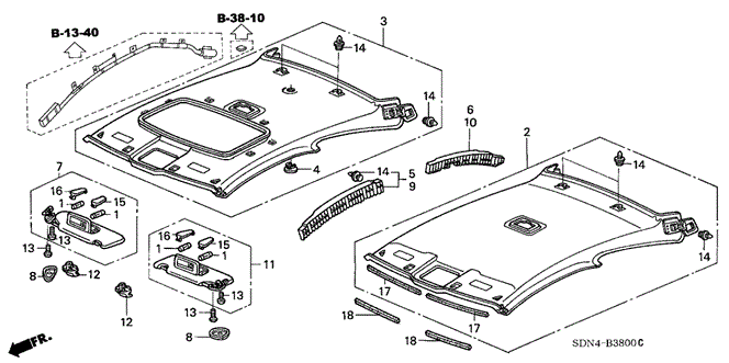 INTERIOR / BUMPER/ROOF LINING for 2006 Honda ACCORD COUPE #1