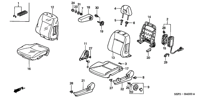 INTERIOR / BUMPER/FRONT SEAT (L.) for 2004 Honda CIVIC COUPE #1
