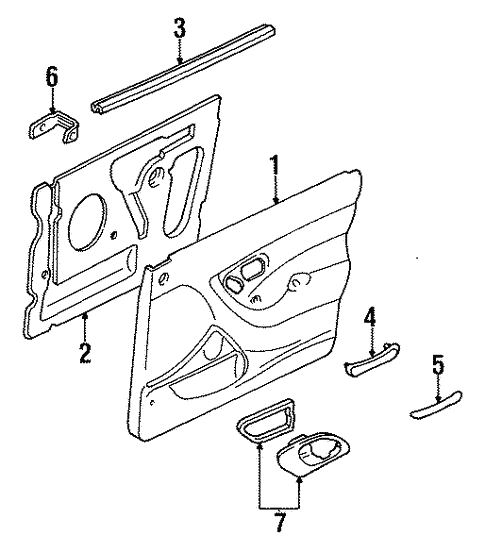 Body/Interior Trim - Front Door for 1997 Ford Contour #1