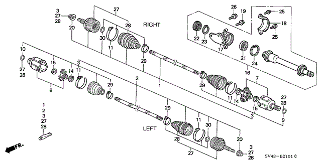 CHASSIS/DRIVESHAFT (V6) for 1997 Honda ACCORD SEDAN #1