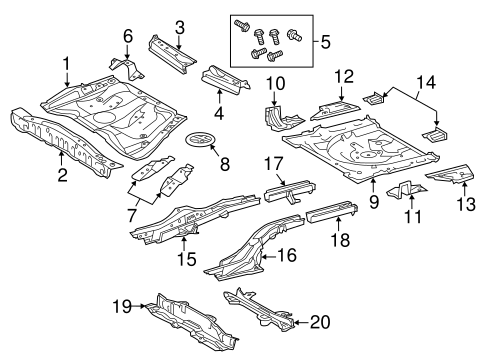 BODY/REAR FLOOR & RAILS for 2013 Scion tC #1