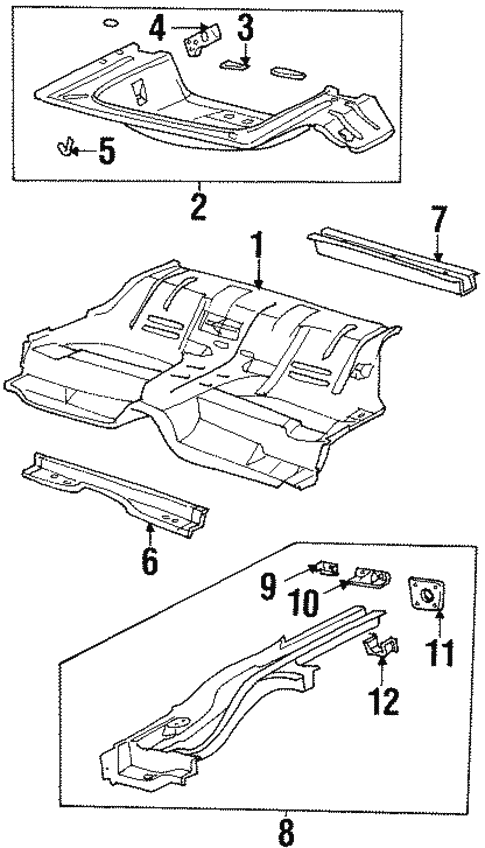 Rear Floor & Rails for 2001 Saturn SC2 #0