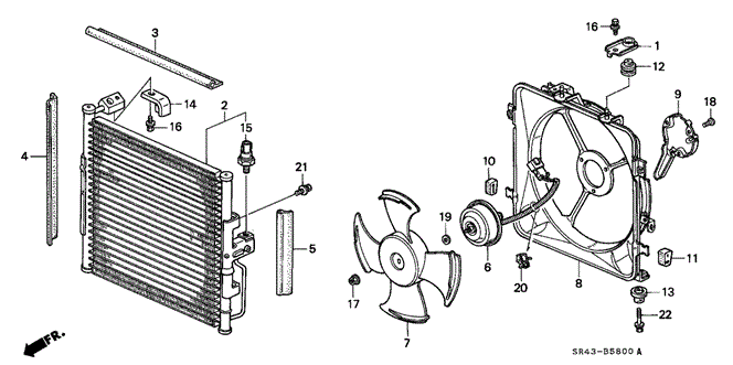 Body/Air Conditioning/A/C Air Conditioner (Condenser) for 1993 Honda CIVIC SEDAN #1