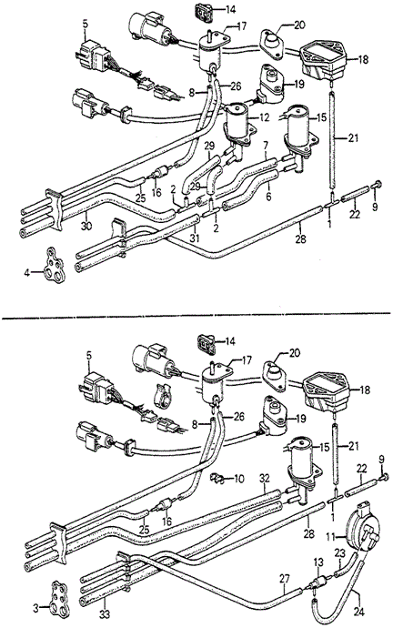 ELECTRICAL / EXHAUST / HEATER / FUEL/NO. 1 CONTROL BOX TUBING (PGM-FI) for 1985 Honda ACCORD SEDAN #1