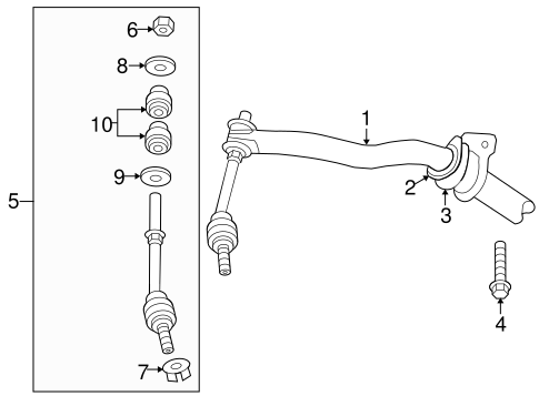 2500 STABILIZER BAR & COMPONENTS 2