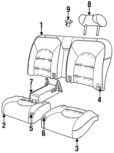 XJ12 REAR SEAT COMPONENTS 6