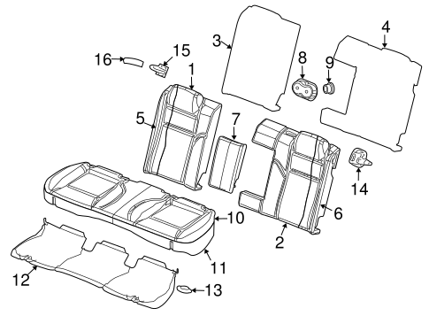 Body/Rear Seat Components for 2008 Dodge Challenger #1