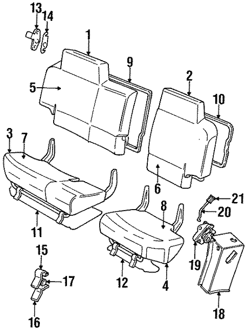 Rear Seat Components for 1994 Land Rover Discovery #1