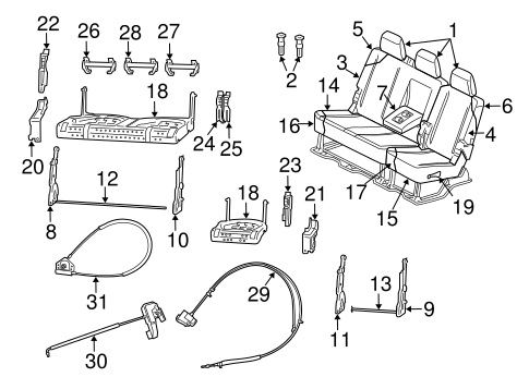 3500 REAR SEAT COMPONENTS 3