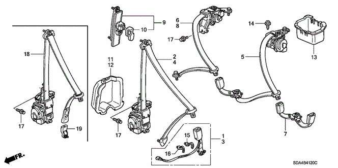 Anchor Assembly, Front Seat (Outer)*NH361L* (Gray) Anchor Assembly, Front Seat (Outer)*NH361L* (Gray)
