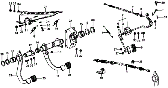 CHASSIS/MT PEDAL for 1977 Honda CIVIC HATCHBACK #1