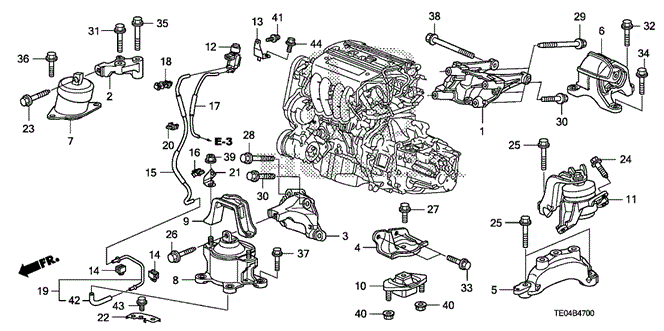 Body/Air Conditioning/Engine Mounts (L4) (MT) for 2009 Honda ACCORD COUPE #1