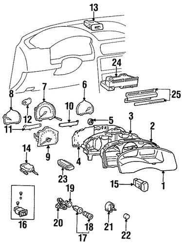 BODY/CLUSTER & SWITCHES for 1997 Toyota Paseo #1
