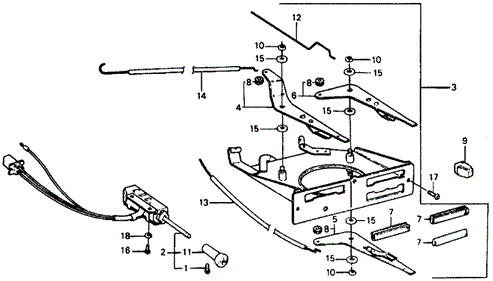 ELECTRICAL / EXHAUST / HEATER / FUEL/HEATER LEVER for 1976 Honda CIVIC HATCHBACK #1