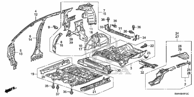 Floor - Inner Panel for 2008 Honda CR-V #0