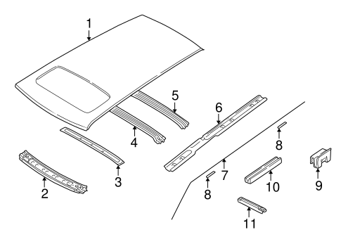 V70 EXTERIOR TRIM - ROOF