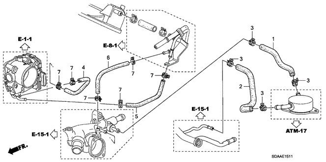 Engine/Water Hose (V6) for 2007 Honda ACCORD SEDAN #1